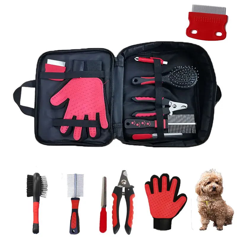 Pet Products Portable Pet Cleaning Tool Set Soft Puppy Bath Massage Brush Cat Dog Grooming Sets for Travel