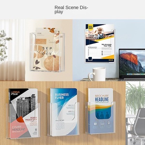 Trong suốt tường-treo A4 tập tin giá <span class=keywords><strong>Acrylic</strong></span> thông tin lưu trữ box với A5 Flyer Rack hiển thị Tạp Chí tổ chức - Product Image 2