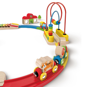 Ensemble de <span class=keywords><strong>Train</strong></span> de piste <span class=keywords><strong>en</strong></span> <span class=keywords><strong>bois</strong></span> <span class=keywords><strong>en</strong></span> vrac, jouets à fentes avec pont <span class=keywords><strong>en</strong></span> brique rouge, accessoires d'extension de chemin de fer, activités pour enfants - Product Image 2