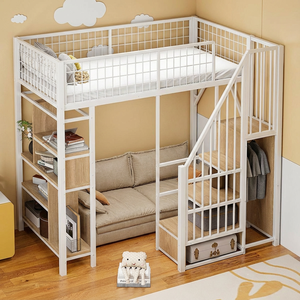 <span class=keywords><strong>Lit</strong></span> superposé moderne avec bureau et <span class=keywords><strong>armoire</strong></span> pour adultes, blanc, gain de place, idéal pour appartement, bureau à domicile ou école (OEM & ODM) - Product Image 1