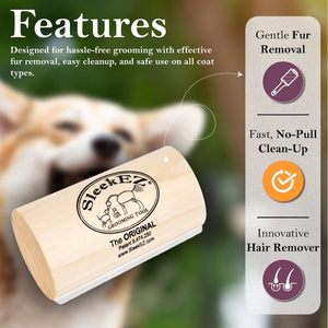 Cepillo de Madera para Aseo de Mascotas, Herramienta Profesional para Eliminar el Pelo de Perros, Gatos y Caballos, Reduce el Pelo Suelto, Removedor de Pelo de Perro - Product Image 2
