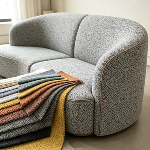 Source Factory Cheap Competitive Price Boucle Woven Fabric Hot Popular <b>Sofa</b> Decor Textile <b>Material</b> - Product Image 1