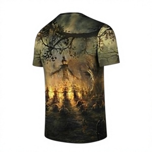 Camiseta Gráfica de Halloween al por Mayor, Personalizada, de Algodón, Unisex, Corte Regular, Cuello Redondo, Manga Corta, Estilo Casual, para Fiestas - Product Image 6
