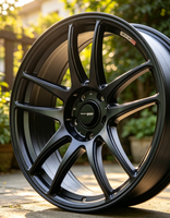 RUNLUN 15/16/17/18/19inch6.5/7.0/7.5/8.0/8.5PCD100/114.3/105/108/110/112/120 Velg Aluminium Alloy Multi Spoke Matte Black Baru