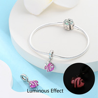 Vente en gros usine – Pendentif lumineux en argent 925, série Océan, tortue marine, pieuvre, breloques DIY, accessoires pour bracelet, bijoux pour femme, cadeau