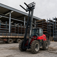Chariot élévateur tout-terrain pour manutention de matériaux lourds, résistant à la poussière et aux intempéries, pneus pneumatiques, diesel, 4x4