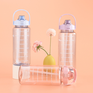 בקבוק שתייה מפלסטיק שקוף בנפח <span class=keywords><strong>2</strong></span> ליטר, רב פעמי, זול, עם קשית נפתחת, מעקב זמן, לוגו בהתאמה אישית, מתאים לקמפינג, ללא BPA, בטוח לשטיפה במדיח כלים - Product Image 6