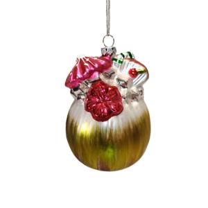 대량 공급 유리 열대 코코넛 음료 다채로운 크리스마스 장식품 휴일 장식 선물 - Product Image 3