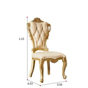 Mesa de comedor de mármol redonda con marco de madera europeo de lujo con silla de cuero champán dorado <span class=keywords><strong>para</strong></span> <span class=keywords><strong>cocina</strong></span>, juego de muebles de comedor - Product Image 5