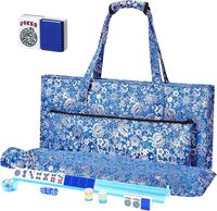 Jeu de Mahjong surdimensionné personnalisé avec tuiles à grands caractères 36x25x15mm, coffret cadeau de luxe avec sac de transport, support et tapis de mélange de cartes