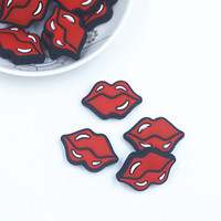 Offre Spéciale sans BPA Silicone lèvres mâcher Focal perles bijoux à bricoler soi-même porte-clés breloques mignon baiser en forme de déclaration perles artisanat en gros