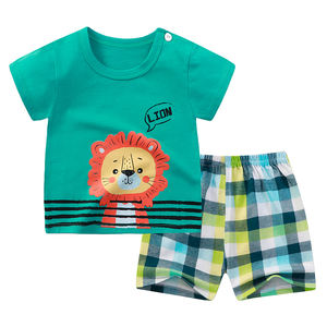 Ensemble de vêtements pour enfants, vêtements d'été pour bébé garçon, t-shirt et short, 2 pièces en coton décontracté pour le printemps - Product Image 4