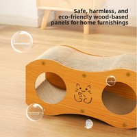 Griffoir pour chat, Nid résistant à l'usure, Double couche, Maison d'été pour chat, Canapé en carton, Modèle tunnel classique MBS-1, Motif pois Halloween