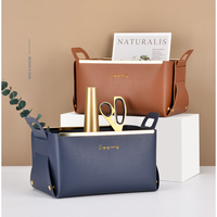 Panier de rangement en cuir à bord métallique YY, paniers de rangement pliables, organisateur, cosmétiques, articles divers, panier de rangement, cadeaux pour jouets