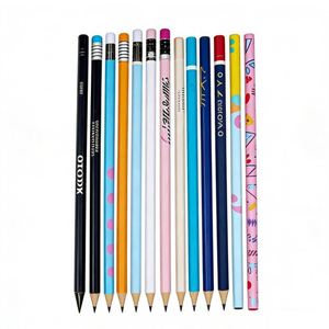 Vente en gros de crayons ronds en bois à prix réduit pour la rentrée scolaire, 7 pouces, HB, 2B, 2H, avec gomme et logo personnalisé - Product Image 1