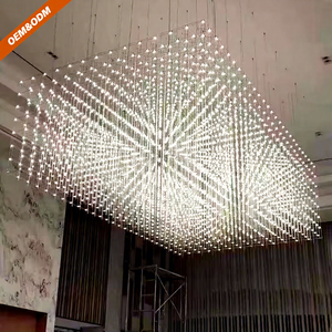 Lámpara Colgante Personalizada No Estándar para Interiores, Lámpara de Techo Tipo Cubo Estrella para Salón de Banquetes, Vestíbulo de <span class=keywords><strong>Hotel</strong></span>, Bodas, Grandes Proyectos - Product Image 1