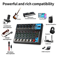 Console de mixage audio professionnelle 7 canaux avec suppression du bruit, prise en charge sans fil, système d'enregistrement en studio pour microphones d'ordinateur et karaoké