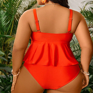 RUIQUWIN personnalisé vente en gros nouveau deux pièces bretelles couleur unie grande taille maillot de bain dames Spa Bikini - Product Image 3