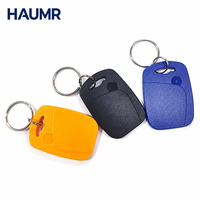 Étiquettes RFID HAUMR 13,56 MHz avec logo personnalisé, mini porte-clés NFC étanche, étiquette intelligente en PU pour contrôle d'accès et entrée de porte