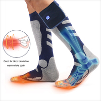 Chaussettes Chauffantes Électriques Rechargeables de Haute Qualité pour Sports d'Hiver en Extérieur, Mi-Mollet et Tricotées