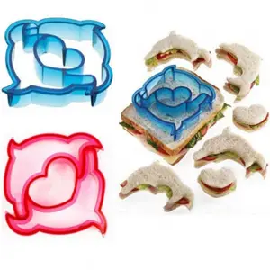 3 Pcs/set Cute Sandwich Cutters Mini Cookie Cutter Shapes Set for Kids Plastic  Cutter Tool Molds