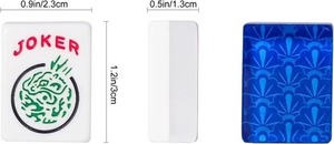 Ensemble de Mahjong Américain Classique Fuyi avec des pions en acrylique bleu, comprenant 160 pions <span class=keywords><strong>Joker</strong></span> et des ensembles de Mahjong en cristal portables miniatures pour les voyages - Product Image 4