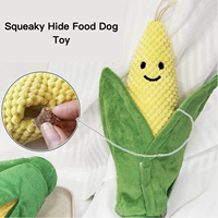 Jouet pour chien en peluche en forme de maïs, durable, interactif, pour dissimuler la nourriture, couineur, résistant aux morsures