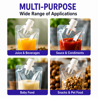 Pochettes transparentes avec bouchon, qualité alimentaire, réutilisables, pour aliments pour bébés, boissons et condiments