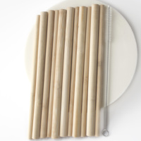 Pailles en bambou réutilisables - Matériel biodégradable et écologique, logo personnalisé, utilisation pour les fêtes, boîte en papier kraft de 100 pièces, longueur de 20 cm