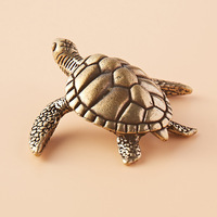 Artisanat fait à la main en laiton pur ornement de tortue antique pour la décoration de la maison et du bureau