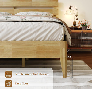 Cadre <span class=keywords><strong>de</strong></span> <span class=keywords><strong>lit</strong></span> avec tête <span class=keywords><strong>de</strong></span> <span class=keywords><strong>lit</strong></span>, <span class=keywords><strong>lit</strong></span> plateforme en <span class=keywords><strong>bois</strong></span> massif <span class=keywords><strong>de</strong></span> style moderne du milieu du siècle avec pieds en <span class=keywords><strong>bois</strong></span> massif et support à lattes en <span class=keywords><strong>bois</strong></span> - Product Image 4