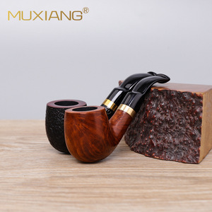 Muxiang Briarwood Pipe Bent Type 3mm Tenon Jointed Handmade Tobacco Pipe - Product Image 3
