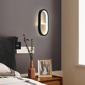 Modern LED <b>Wall</b> <b>Light</b> E26 Touch Control <b>Dimmable</b> Ra90 Black Shade Aluminum Body for Bedroom Villa Attic Corridor - Product Image 4