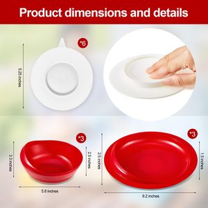 Elderly Self-Feeding Tableware Set 3-Piece <b>Red</b> Suction Cup Base Adaptive Spoon Bowl Parkinson's Rehabilitation <b>Therapy</b> Supplies - Product Image 2