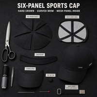 Cappellini da Baseball Strutturati a Sei Pannelli con Visiera Curva, Traspiranti in Rete, Regolabili con Fibbia in Metallo - Ordine all'Ingrosso, Pronta Consegna, MOQ Basso