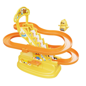 Jouet en bois <span class=keywords><strong>Canard</strong></span> montant les escaliers sur piste coulissante, design <span class=keywords><strong>jaune</strong></span> mignon, apprentissage Montessori pour tout-petits et bébés - Product Image 5