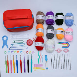 Kit de juego de ganchillo para principiantes con ganchos de ganchillo Juego de hilo Paquete Premium Incluye bolas de hilo, agujas, kit de accesorios, bolsa de mano - Product Image 6