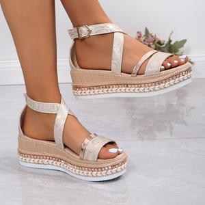 <span class=keywords><strong>Sandali</strong></span> Casual da <span class=keywords><strong>Donna</strong></span> alla Moda, Stile Semplice con Punta Aperta, Taglie Grandi, Colore Marrone - Product Image 6