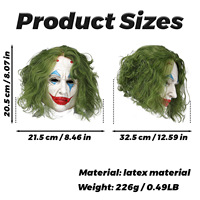 Nouveau Batmans Jack Masque Joker Masque Halloween Clown Masques Vert Cheveux Latex Couvre-chef Jeu De Rôle Effrayant Horreur Jouet Festival Décoration