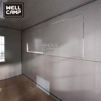 WELLCAMP Maisons conteneurs écologiques au design moderne, pliables et portables, 20 pieds, pour café, kiosque de vente au détail et bar-boutique
