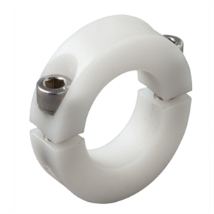 Collier de fixation d'arbre à deux pièces en plastique POM <span class=keywords><strong>blanc</strong></span> usiné CNC de bonne qualité avec votre logo - Product Image 1