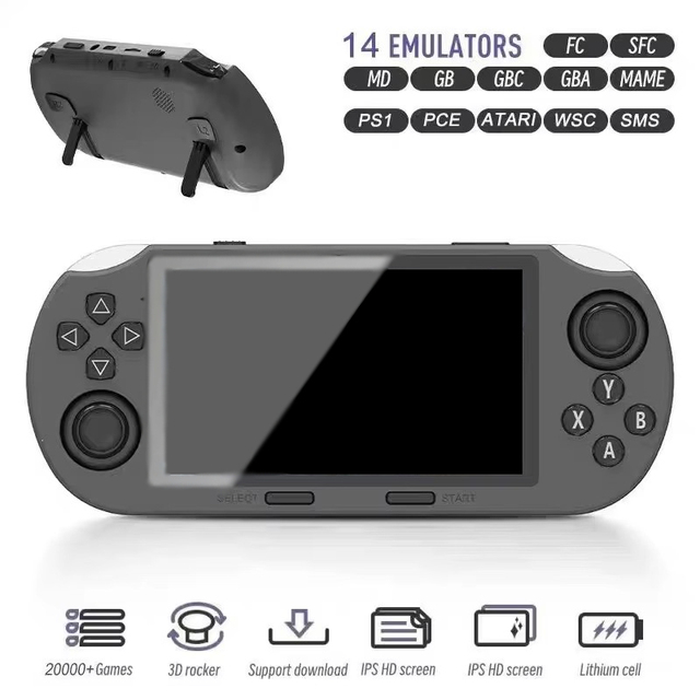 SF3000HD Handheld Game Console 4.5-inch Widescreen Multi-functional Retro Handheld Console with Dual Joysticks