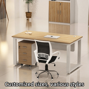 Kustom Elm minimalis Satu meja komputer Modular mebel kantor kecil untuk staf - Product Image 5