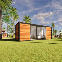 Maison modulaire préfabriquée en bois et acier, design moderne de ferme de luxe, portable, avec cuisine