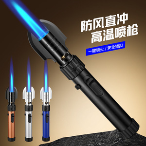 <b>Windproof</b> Direct Fire Torch <b>Lighter</b> For Outdoor Barbecue And Kitchen Use Silver Black Color - Product Image 3