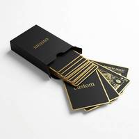 Cartes à jouer personnalisées en PVC noir mat, jeu de poker, cartes promotionnelles pour bar et pub, résistantes à l'eau et aux taches, haute brillance