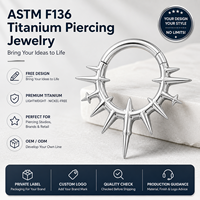 JiaXin Anneau articulé en titane de qualité implantaire ASTM-F136, type clicker, pour nez, cartilage, oreilles, narine et lèvre