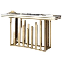 Table d'entrée minimaliste de luxe en marbre, étagère de rangement en acier inoxydable pour l'entrée, séparation de salon, table d'entrée