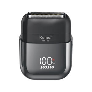 เครื่องโกนหนวดไฟฟ้าขนาดเล็ก Kemei Km T82 แบบชาร์จได้ กันน้ำ ใบมีดคู่ สำหรับผู้ชาย พกพาสะดวก พร้อมหน้าจอดิจิตอล - Product Image 1