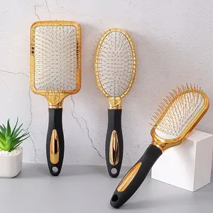 Local Gold Luxury Platinum Air Cushion Comb Kid Girl Hair Styling Straight Smooth Soft Touch Paddle Hair Detangler Brush Set